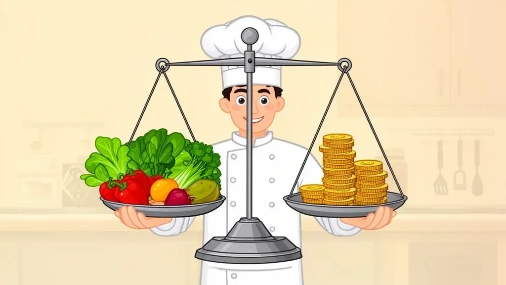 Flowchart illustrating food cost percentage optimization process in restaurants.