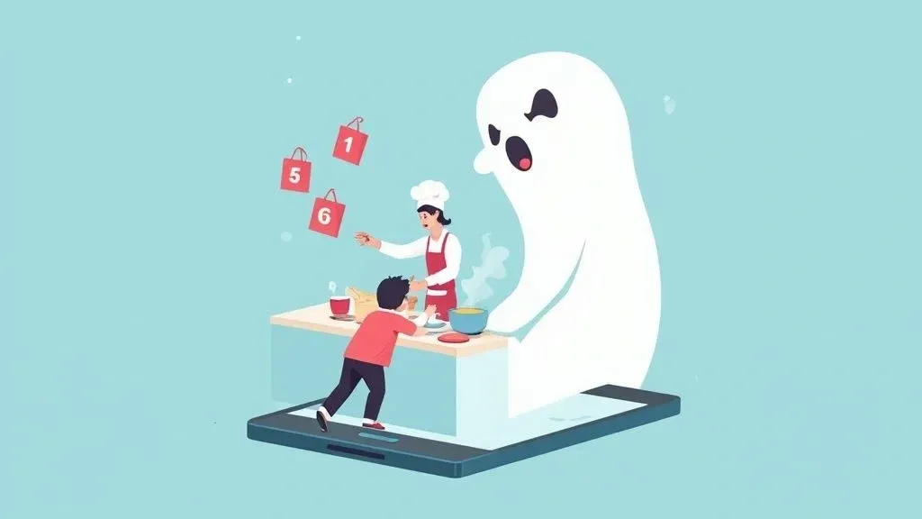 Ghost kitchen optimized for delivery, showcasing efficiency and tech-driven operations.