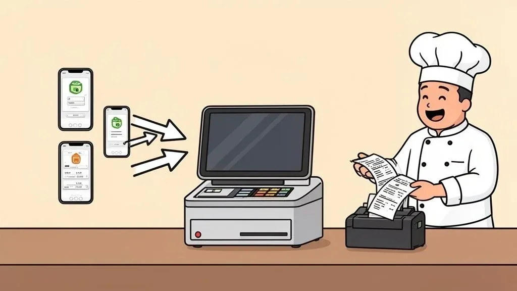 On demand delivery solution automating restaurant POS order flow for efficiency and accuracy.