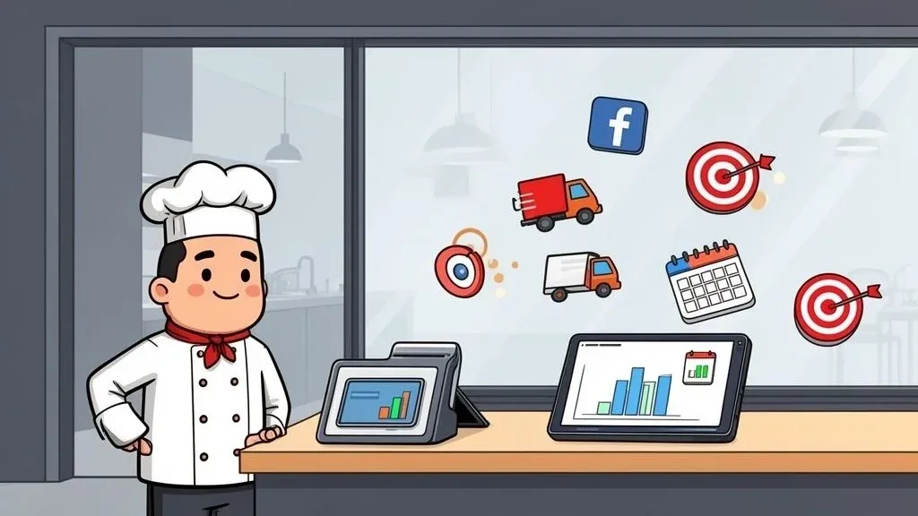Restaurant marketing blueprint showing goals, ideal customer, and unique selling proposition.