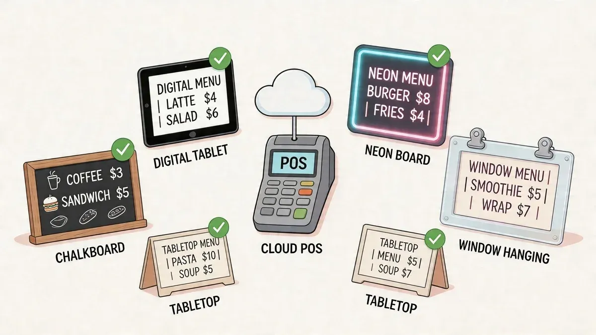 Digital menu board integrated with POS and delivery platforms improving restaurant operations.