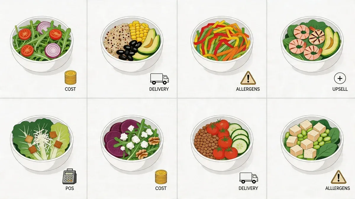Best salad bar salads for restaurants featuring fresh, profitable, and delivery-friendly salad options.