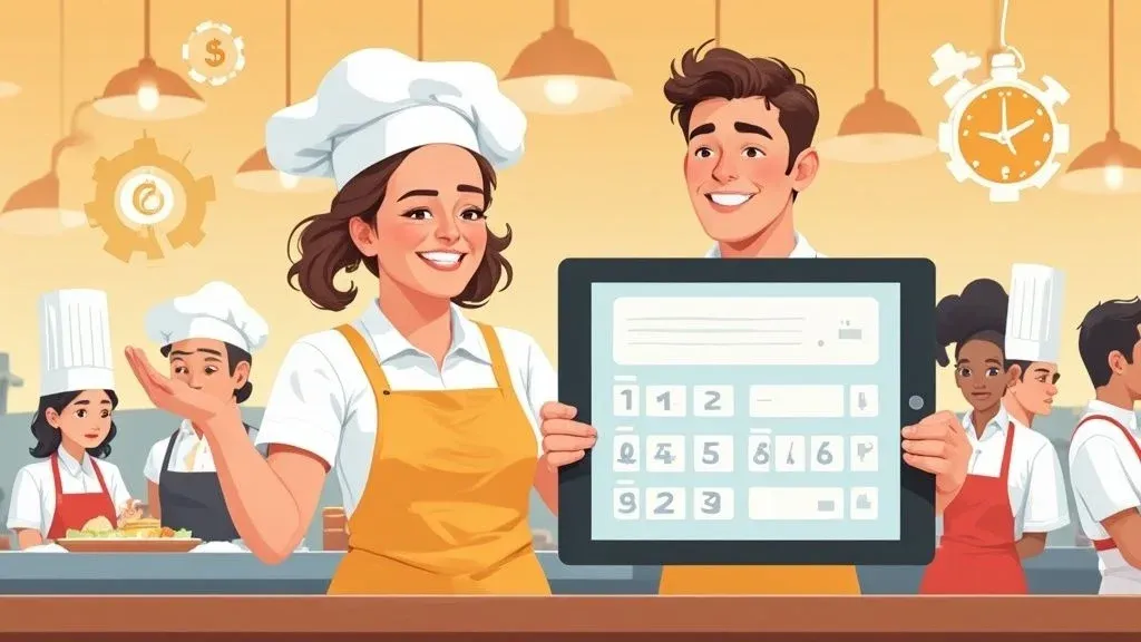 Infographic illustrating restaurant labor cost calculator and how to manage labor expenses effectively.