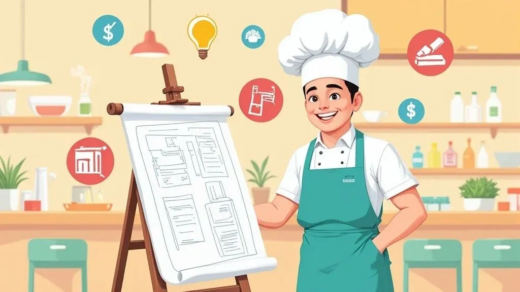 Restaurant business concept development with POS integration and delivery management.
