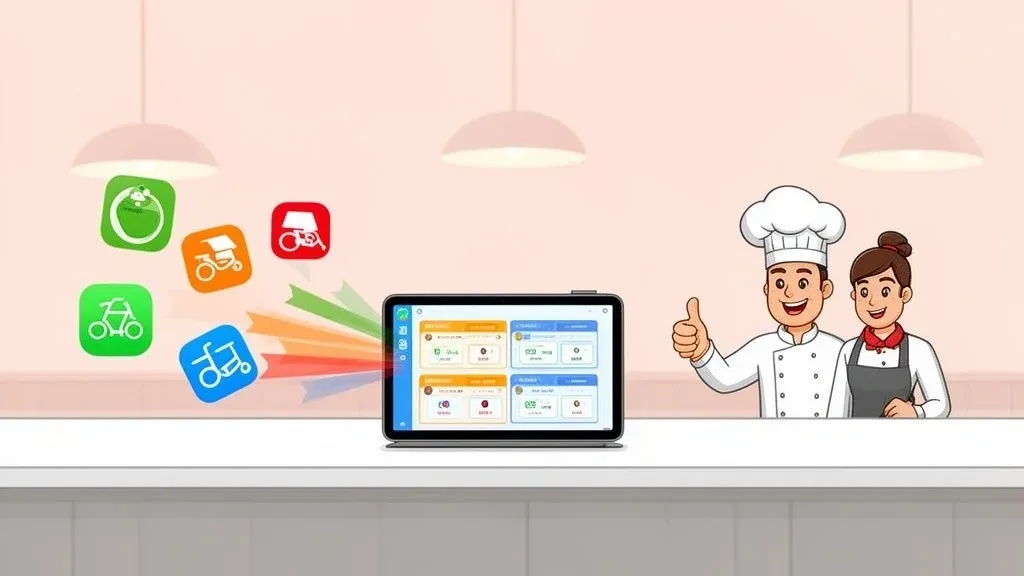 Order status software dashboard consolidating restaurant delivery orders into POS system.