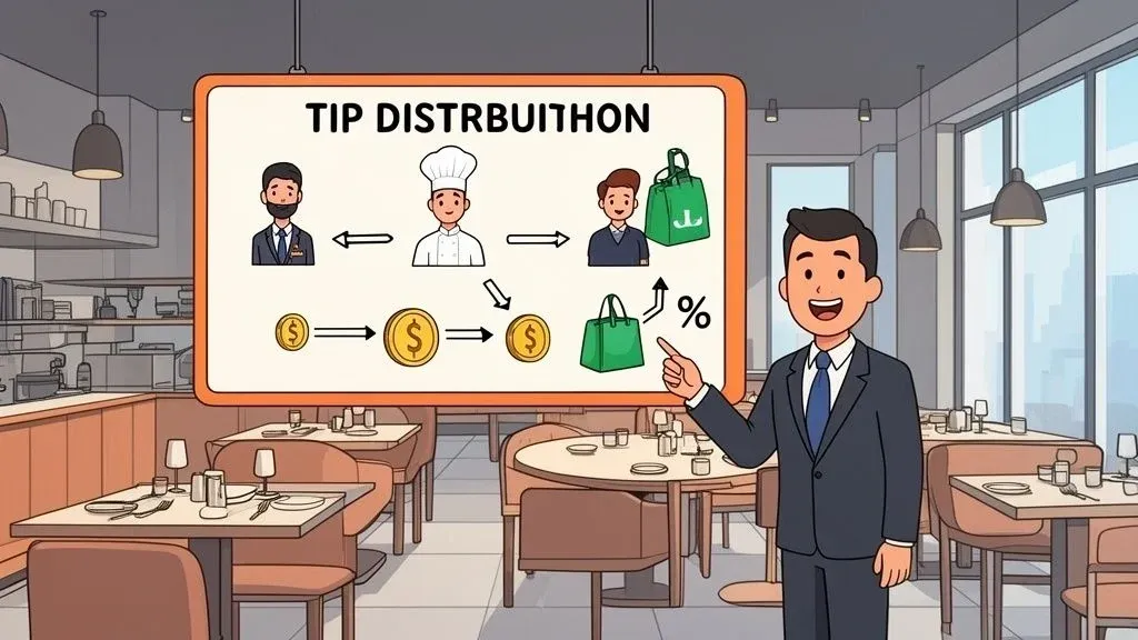 Tip chart for restaurants showing transparent tip distribution and integration with POS systems.