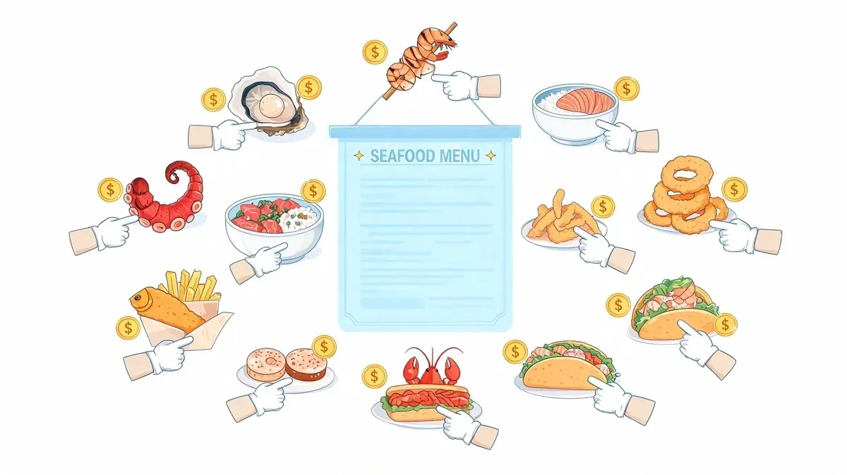 Delicious seafood tacos on a white plate showcasing profitable seafood menu ideas for restaurants.
