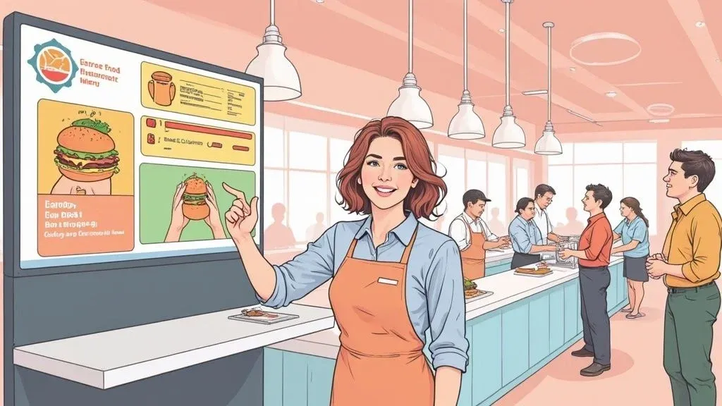 Self-ordering kiosk for restaurants enhancing efficiency and customer experience