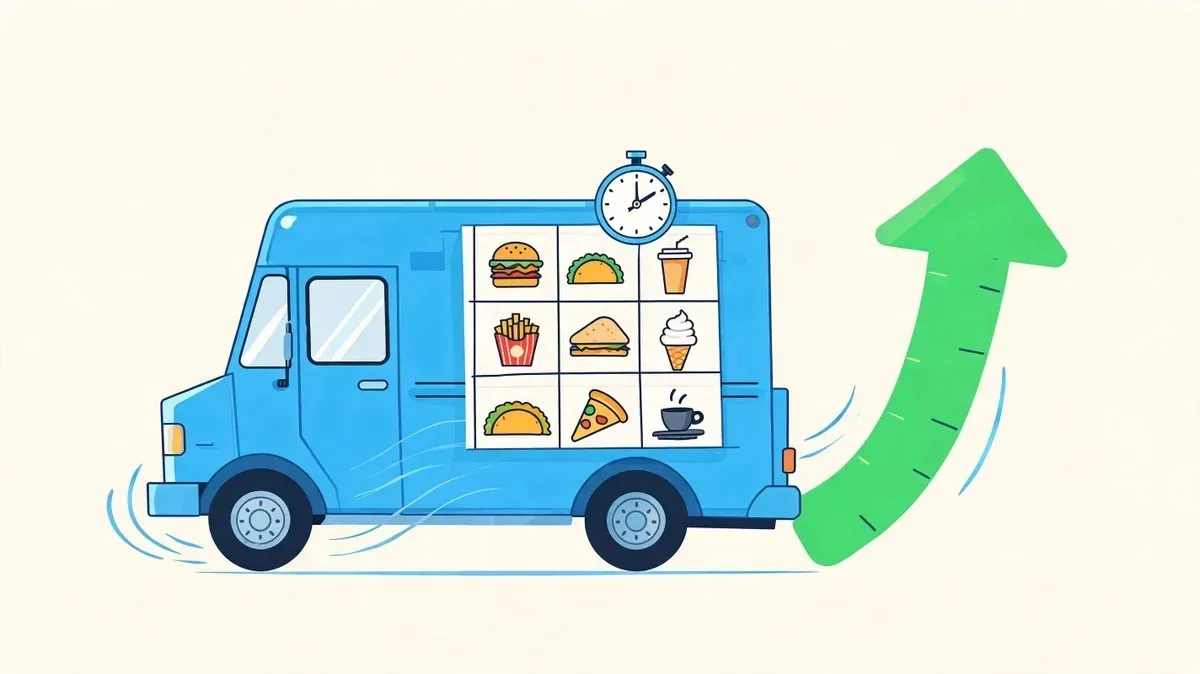 Food truck menu template design showing a clear, readable menu board to boost profit and speed.