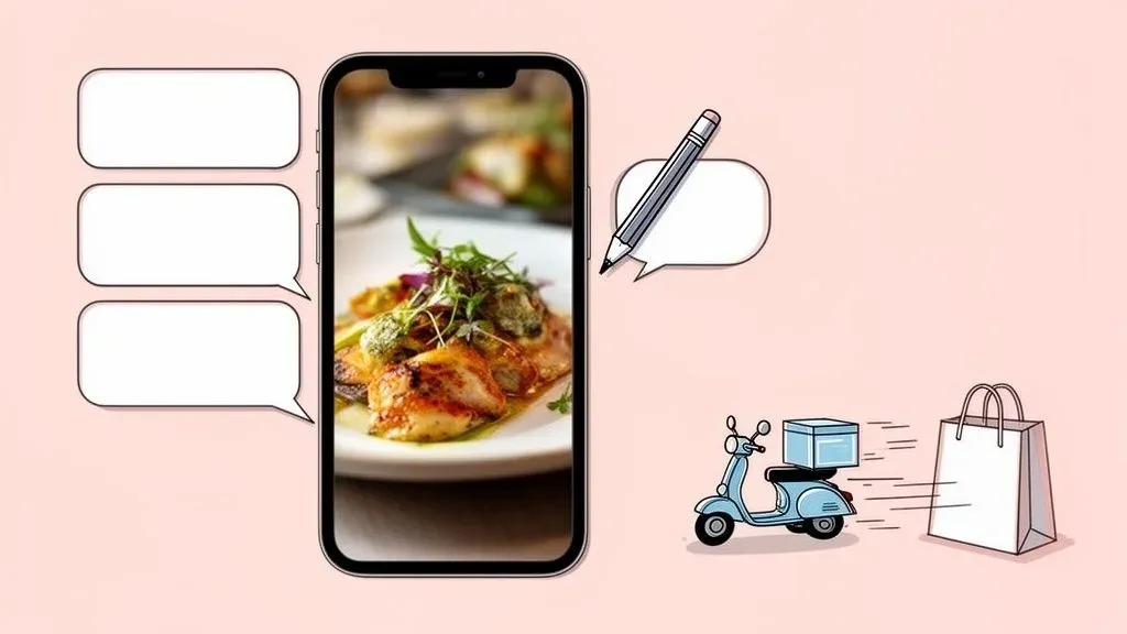 Chef cooking in kitchen illustrating food captions for Instagram and restaurant operations.
